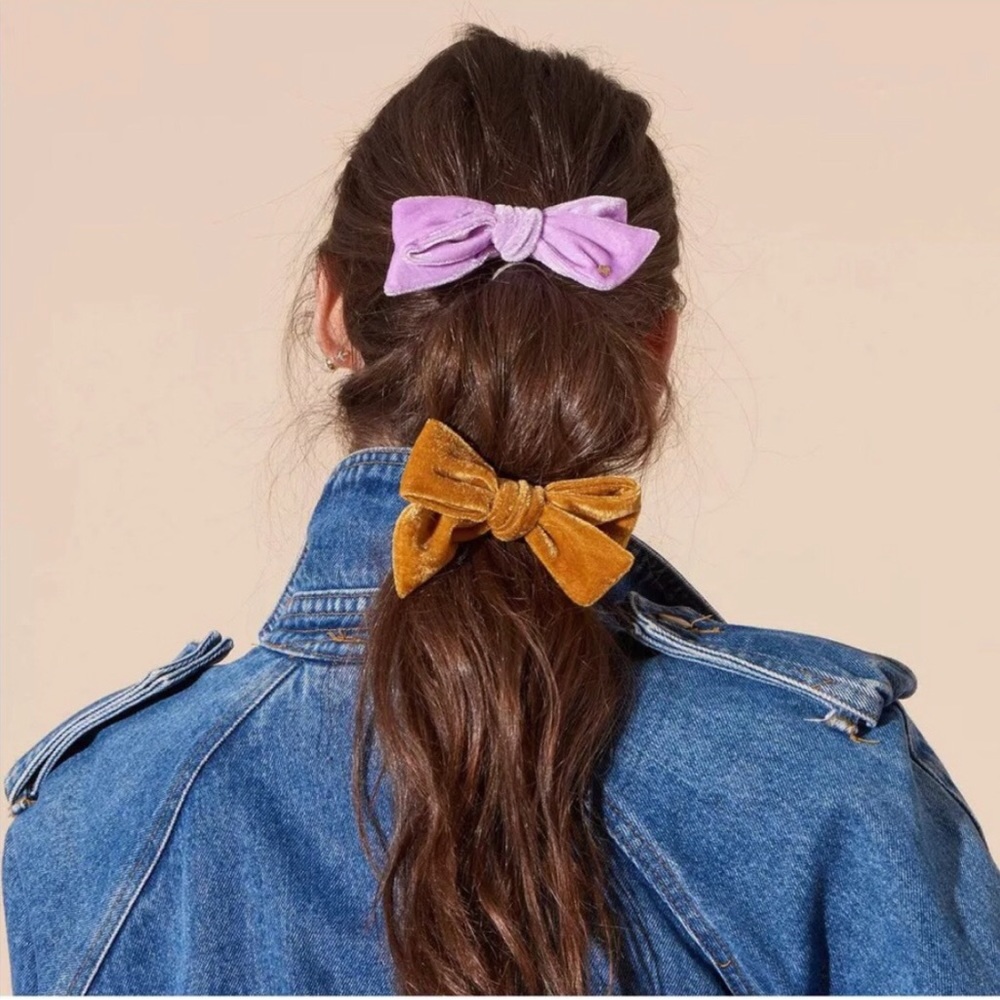 Mini velvet hair clips